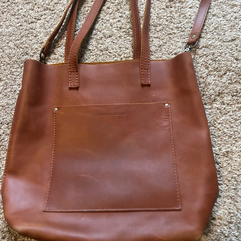 Portland Leather Goods Brown Leather Tote Bag